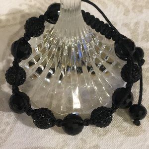 ADJUSTABLE SIZE Black Shamballa Beaded Bracelet,